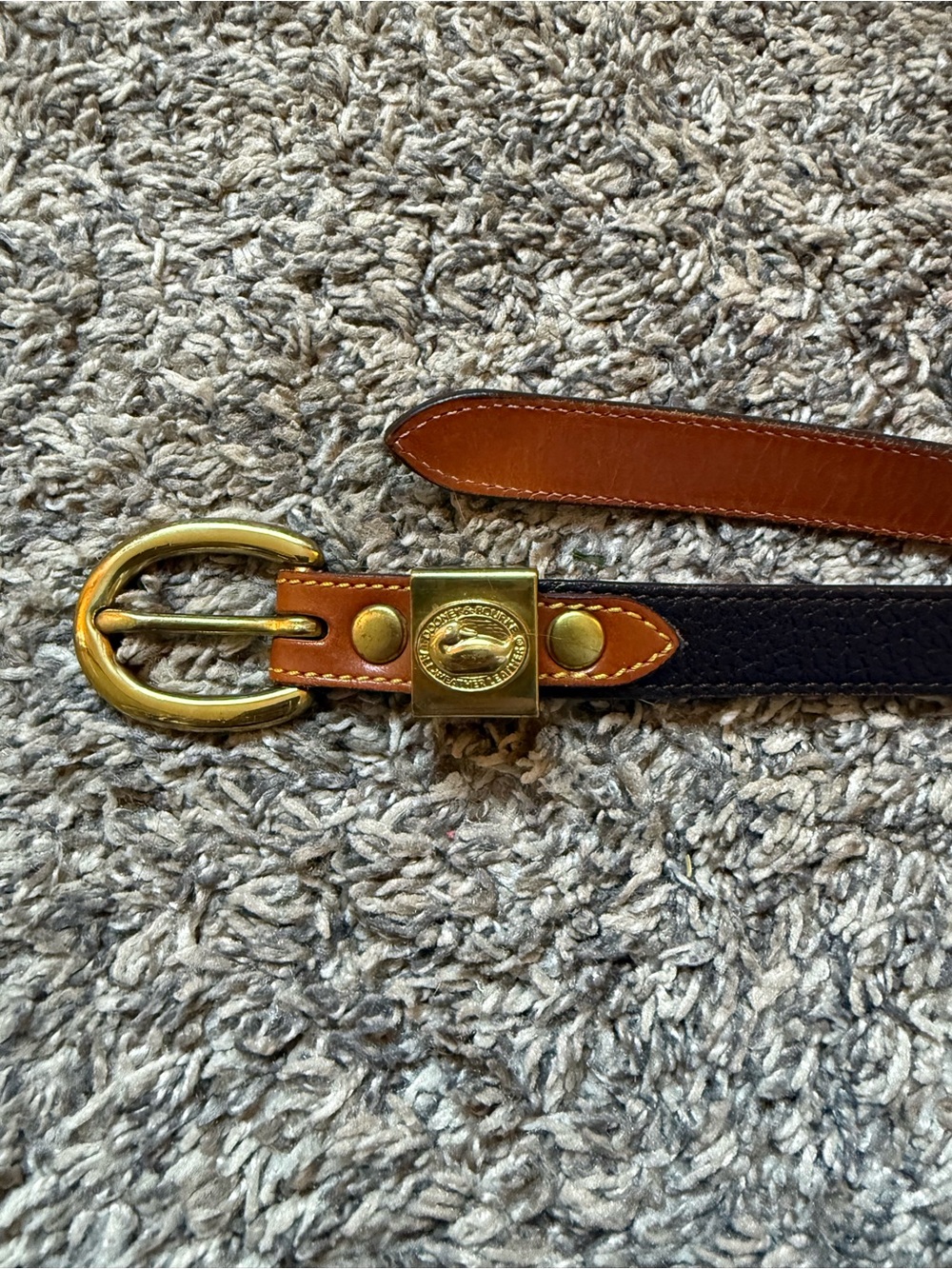 Dooney & Bourke Leather Two-Tone Women's Belt with Gold Buckle